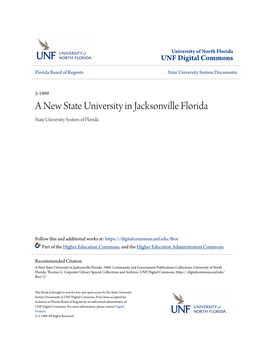 A New State University in Jacksonville Florida State University System of Florida