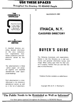 BUYER's GUIDE on the City's Institutions