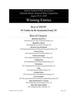 Winning Entries