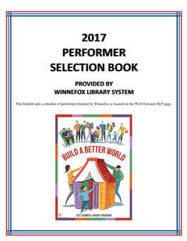 2017 Performer Selection Book