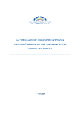 2020-04-14 Rapport Mission BENIN (Février 2020)