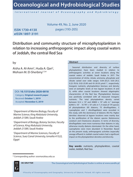 Distribution and Community Structure of Microphytoplankton in Relation To