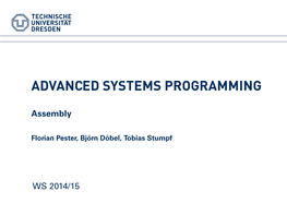 Advanced Systems Programming