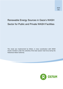 Renewable Energy Sources in Gaza's WASH Sector for Public and Private