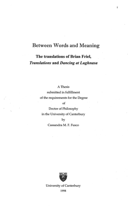 The Translations of Brian Friel, Translations and Dancing at Lughnasa