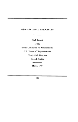 HSCA Volume XII: Oswald-Tippit Associates