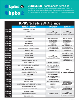 KPBS December TV Listings