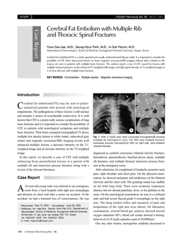 Cerebral Fat Embolism with Multiple Rib and Thoracic Spinal Fractures