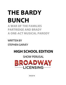 The Bardy Bunch a War of the Families Partridge and Brady a One-Act Musical Parody