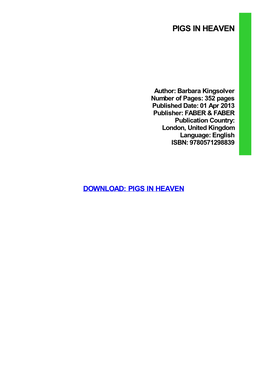 {Download PDF} Pigs in Heaven Ebook, Epub