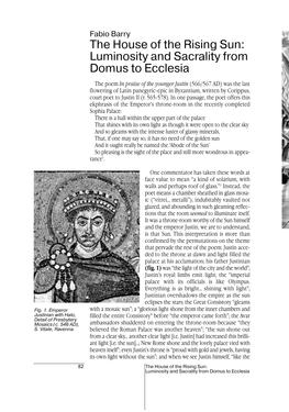 The House of the Rising Sun: Luminosity and Sacrality from Domus to Ecclesia