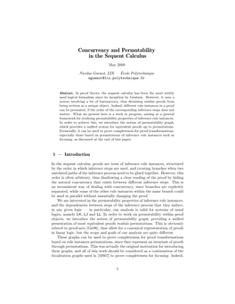 Concurrency and Permutability in the Sequent Calculus