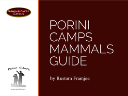 MAMMALS GUIDE by Rustom Framjee FOREWORD