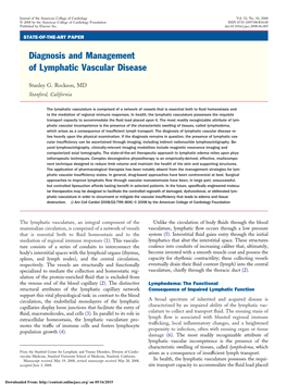 Diagnosis and Management of Lymphatic Vascular Disease