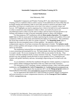 (SCT) Guided Meditations John Makransky, Phd Sustainable