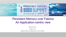 Persistent Memory Over Fabrics an Application-Centric View