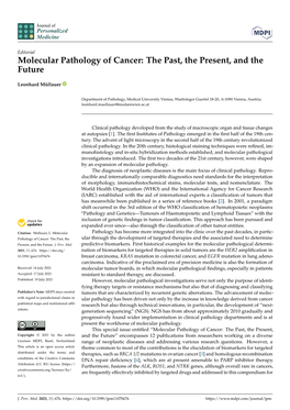 Molecular Pathology of Cancer: the Past, the Present, and the Future