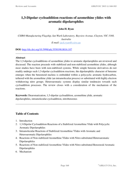 1,3-Dipolar Cycloaddition Reactions of Azomethine Ylides with Aromatic Dipolarophiles