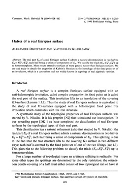 Halves of a Real Enriques Surface