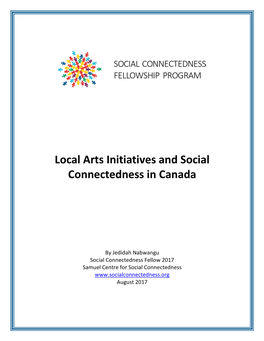 Local Arts Initiatives and Social Connectedness in Canada