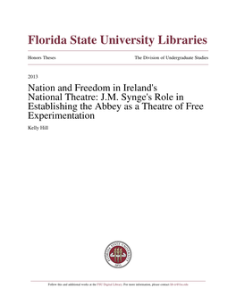 JM Synge's Role in Establishing the Abbey As a Theatre of Free Exper