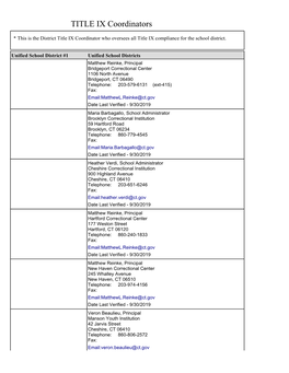 TITLE IX Coordinators