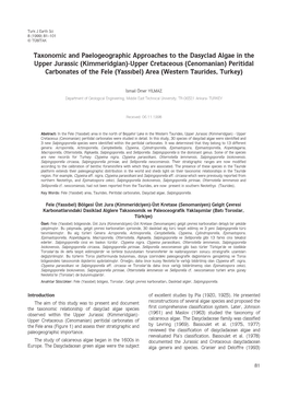 Taxonomic and Paelogeographic Approaches to The