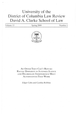 University of the District of Columbia Law Review David A. Clarke School of Law