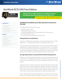 Starwind Iscsi SAN Free Edition to a New Level of Efficiency and Availability