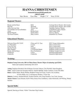 New York Showcase Resume