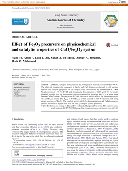 Effect of Fe2o3 Precursors on Physicochemical And