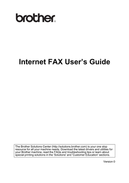 Internet FAX User's Guide