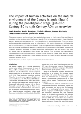 The Impact of Human Activities on the Natural Environment of the Canary