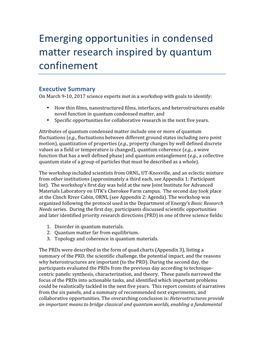 Emerging Opportunities in Condensed Matter Research Inspired by Quantum Confinement