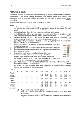 LAQ Footwear Policy