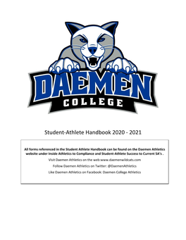 Student-Athlete Handbook 2020 - 2021