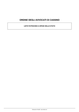 Ordine Degli Avvocati Di Cassino