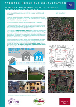 Paddock House Eye Consultation 01 Babergh & Mid Suffolk District Councils Working with Iceni Homes