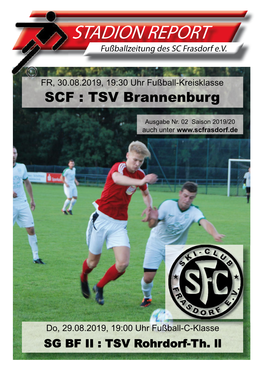 STADION REPORT Fußballzeitung Des SC Frasdorf E.V