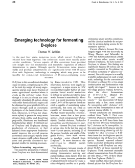 Emerging Technology for Fermenting D-Xylose