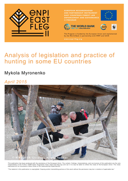 Analysis of Legislation and Practice of Hunting in Some EU Countries