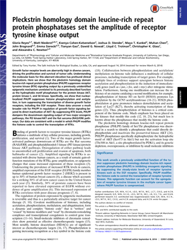 Pleckstrin Homology Domain Leucine-Rich Repeat Protein the Histone Code to Control the Transcription of Rtks