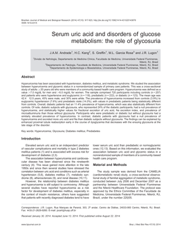 Serum Uric Acid and Disorders of Glucose Metabolism: the Role of Glycosuria