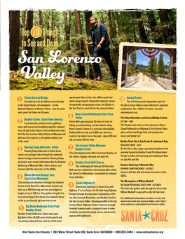 San Lorenzo Valley Is Also Reflected in Signature National Register of Historic Places - Was the Main the Sea Trail Is a Must-Do for the Seasoned Hiker