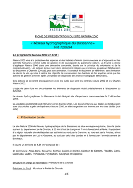 Fiche Réseau Hydrographique Bassanne