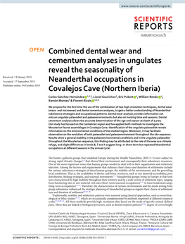 Combined Dental Wear and Cementum Analyses in Ungulates Reveal The