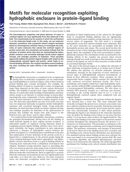 Motifs for Molecular Recognition Exploiting Hydrophobic Enclosure in Protein–Ligand Binding