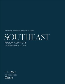 REGION AUDITIONS SATURDAY, MARCH 13, 2021 the 2020 National Council Finalists Photo: Fay Fox / Met Opera