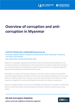 Corruption in Myanmar