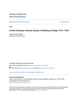 Women Faculty of Wartburg College 1914Â•Fi1945